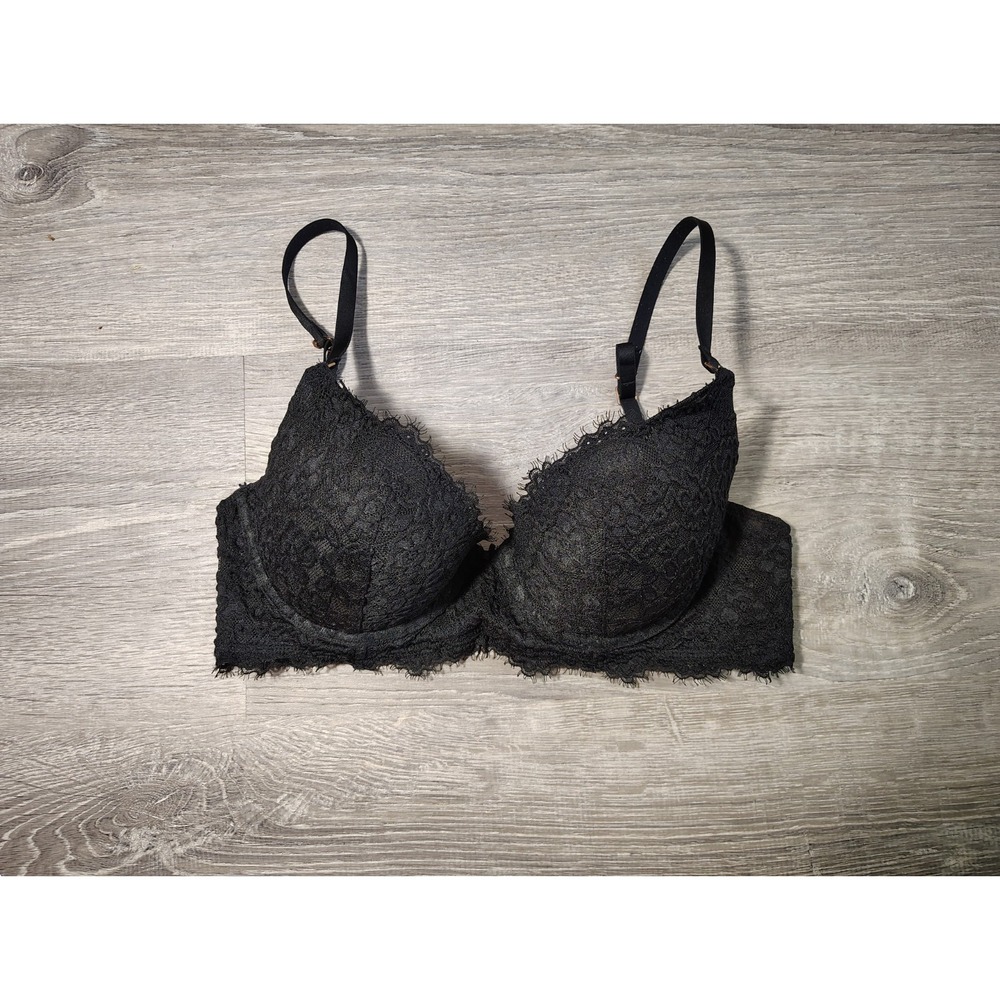 Aerie Plunge Women's Push Up Lace Bra 34C J Hook Adjustable Wire Padded